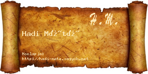 Hadi Máté névjegykártya