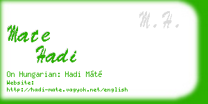 mate hadi business card